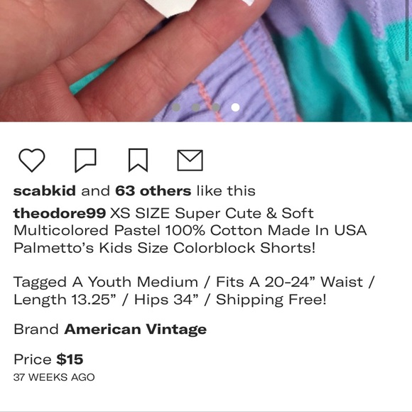 WOMENS XS YOUTH MEDIUM RAINBOW HIGH WAISTED SHORTS - Picture 5 of 5